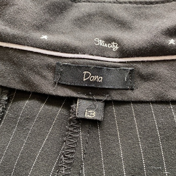 Y2K Dana Black Pin Striped Dress Pants Size 13 Juniors - Picture 6 of 8